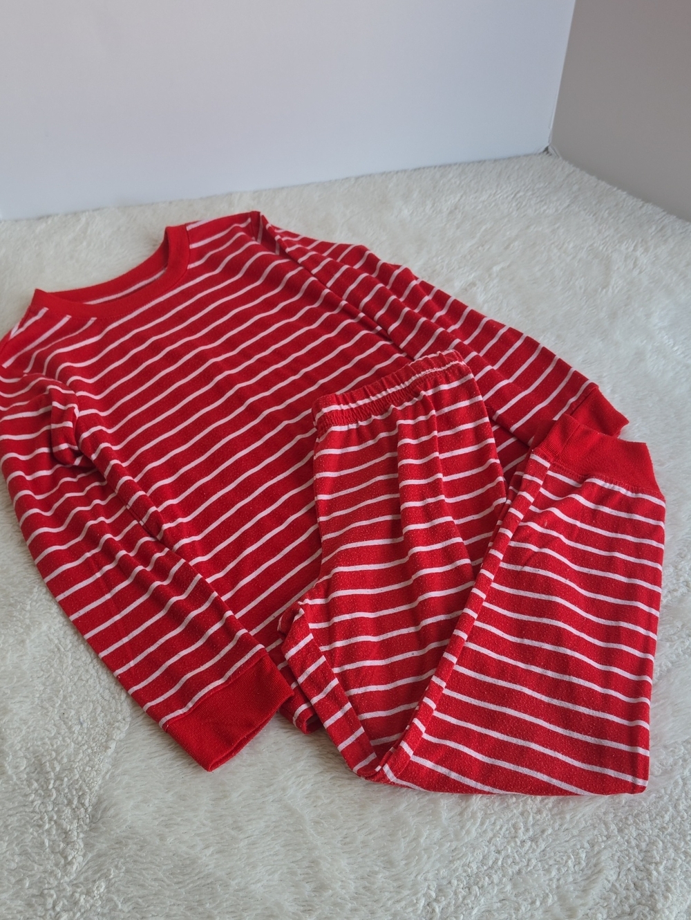 Jammies For Your Families Red White Stripe Pajama Set 6/6X